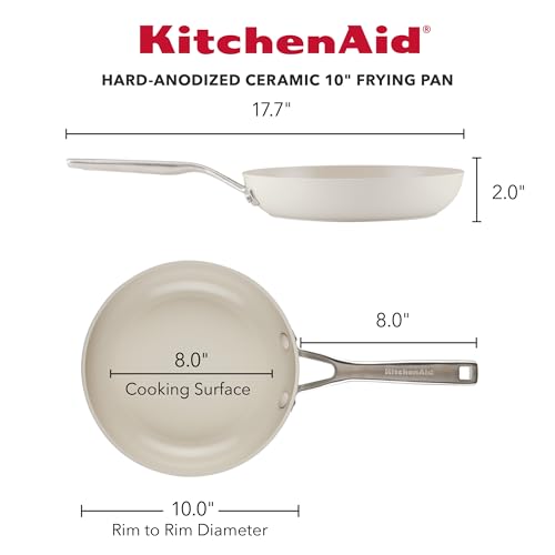 Hard Anodized Ceramic Nonstick Cookware Frying Pan (Porcelain White / 10 Inch)