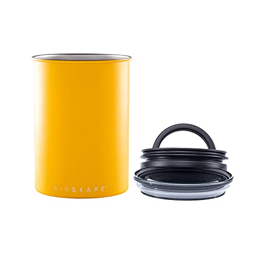 Airscape Stainless Steel Coffee Canister (Matte Yellow / Medium)