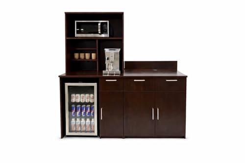 Door Storage Cabinet with Mini Fridge Space (72" W – Door + Fridge + Hutch)