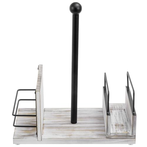 Wood Paper Towel Holder Under Cabinet (Whitewashed)