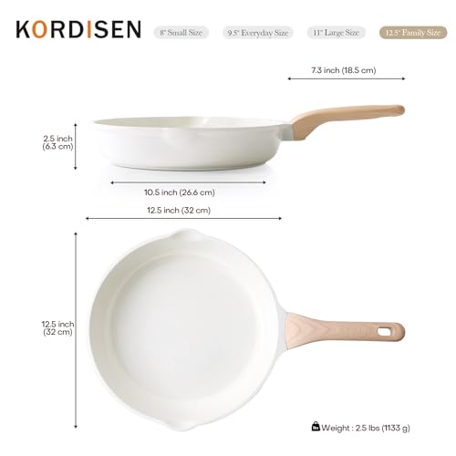 Ceramic Non Stick Frying Pan Skillet (White Ceramic / 12.5 Inch)