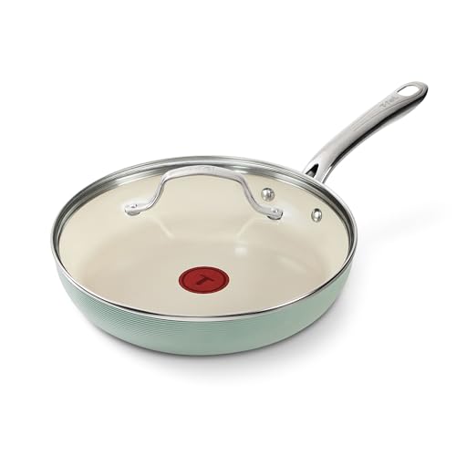 Inspire Ceramic Frying Pans Nonstick 10.5 Inch Skillet with Lid (10-Inch with lid)