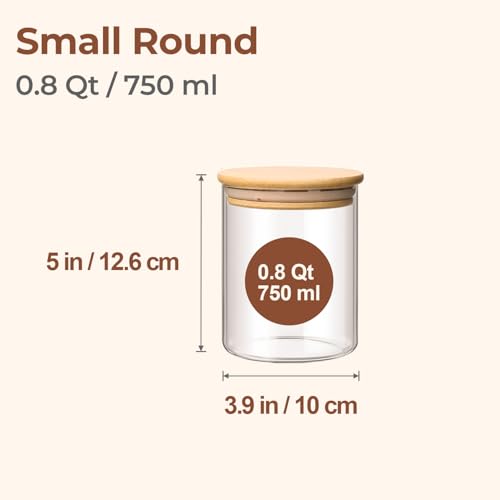 Glass Storage Containers with Lids 0.8 Qt (0.8 Qt x 6)