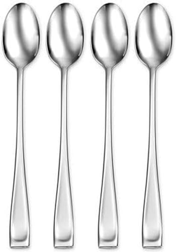 Moda Iced Tea Spoons Silverware Set for 4 (Iced Teaspoons, 4-Piece Set)