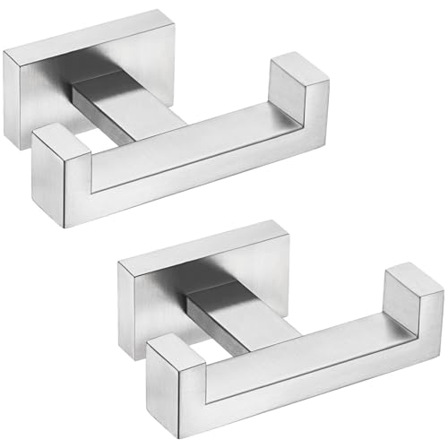 Bathroom Double Hook Brushed Nickel (2 Pack / Brushed Nickel)