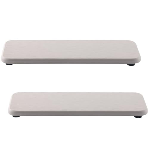 2Pcs Stone Soap Trays Water Absorbing Diatomite Coaster (White / 9.0" x 3.5")