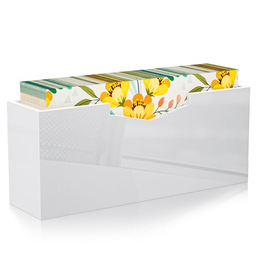 White Acrylic Guest Towel & Napkin Holder