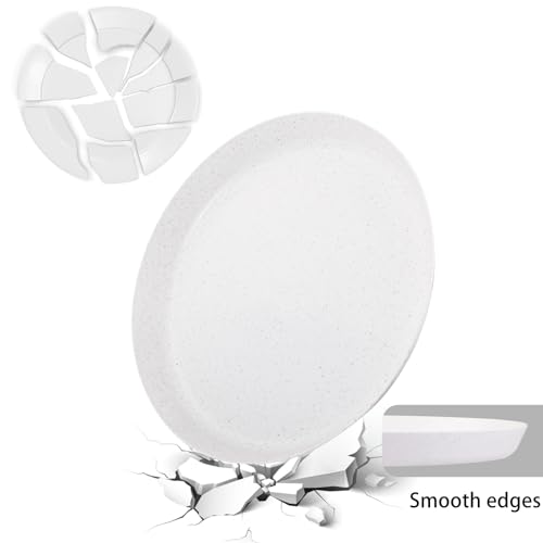 EI 18pcs White Wheat Straw Dinner Plates (White Wheat Straw Plates)