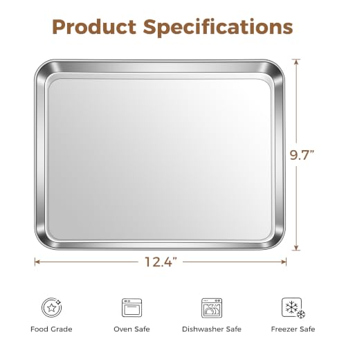Stainless Steel Baking Sheet 4 Pack (12.4"x9.7")