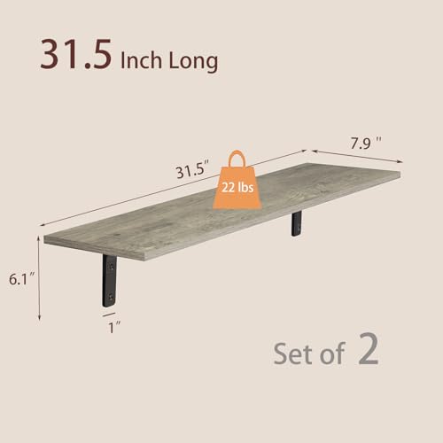 Long Wall Shelves (Grey Wash / 31.5 Inch)