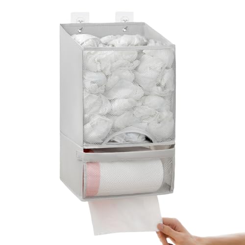 Bag Saver Extra Large 2 in 1 Plastic Bag Holder Storage (Light Grey)