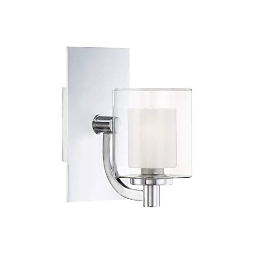 Kolt 1 Light Polished Chrome Wall Sconce (9"Hx7.5"Dx5"W / Polished Chrome)