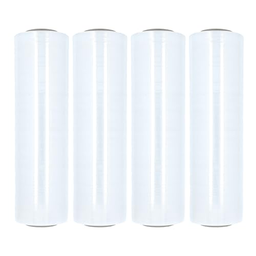 PSBM Stretch Wrap 18 Inch x 1500 Feet 80 GA EQ Heavy Duty Clear 4 Rolls (4 Count)