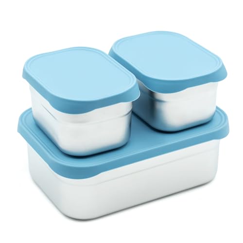 Stainless Steel Lunch Box Set (Matte Blue)