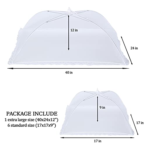 5 Pack Food Tents Food Covers for Outdoors Mesh Screen Include 1 Extra Large