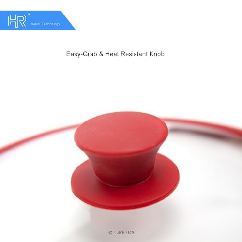 Vented Tempered Glass Cookware Lid Red 1 Pack (10" / Red)