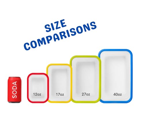 Collapsible Food Storage Containers with Lids (Assorted Colors-Sizes 5pc)