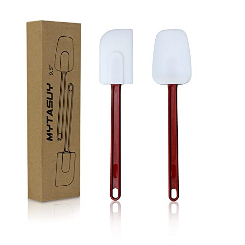 10 INCH Silicone Spatulas Heat Resistant Heavy Duty Rubber Spatulas Commercial Spatulas Set for Kitchen Use Silicone Cooking Utensils Sets of 2 (10 inch)