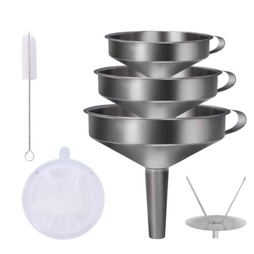 5 Pack Funnels for Filling Bottles Stainless Steel