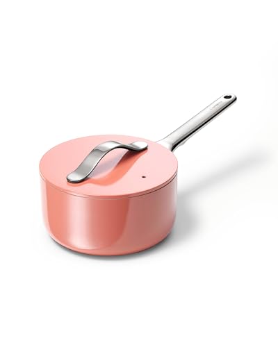 Non Stick 1.75 qt Ceramic Sauce Pan with Lid (Perracotta / 1.75 Qt)