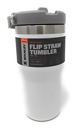 IceFlow Flip Straw Tumbler with Handle 20 oz (Polar / 20 Ounces)