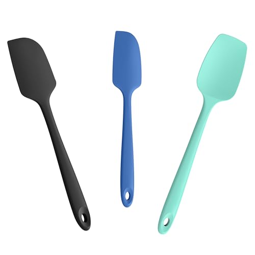 600°F Heat Resistant Silicone Spatula Scrapers (Set of 3 / Multicolor 3)