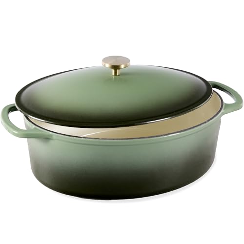 Oval 7.5 Quart Enamel Cast (Deep Olive Green / 7.5qt Oval)