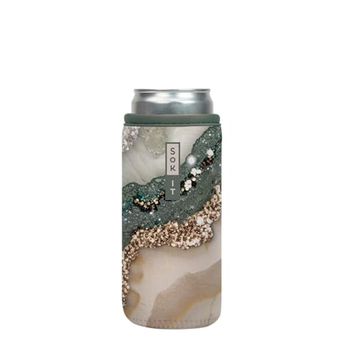 CanSok Sleeve for Beer & Soda Insulated Neoprene Cover (Crystal Crush / 12oz Slim Can Sleeve)