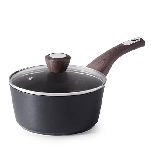 Nonstick Sauce Pan with Lid (Classic Black / 1.5 Quarts)