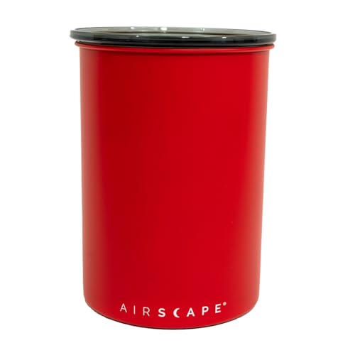 Airscape Stainless Steel Coffee Canister (Matte Red / Medium)