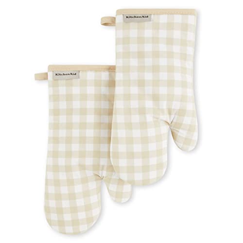 Gingham Oven Mitt 2 (Milkshake Tan / 7"x13")