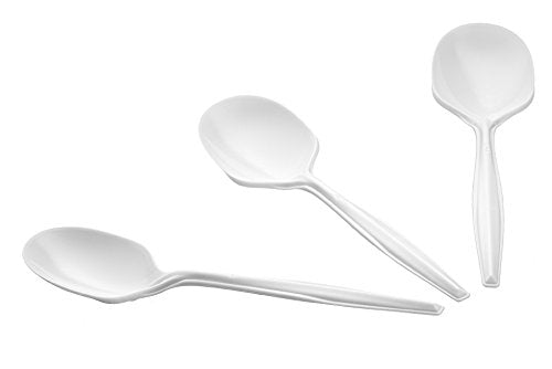 Plastic Soup Spoons Heavy Duty Disposable Cutlery (1 Case Soup Spoons (1000))