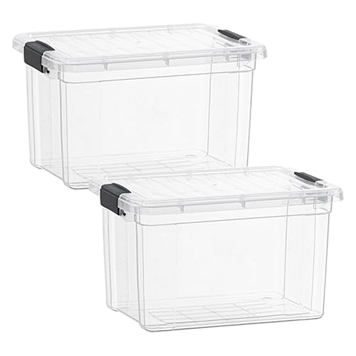 Clear Storage Boxes with Lids (49 Quart)