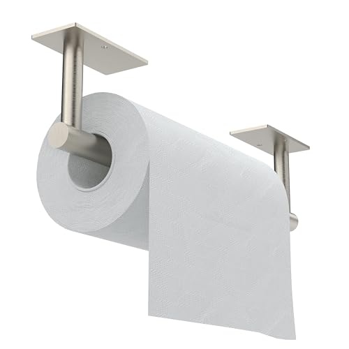 Paper Towel Holder Under Cabinet Self Adhesive Brushed Nickel