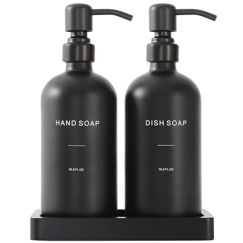 Matte Black Soap Dispenser Set (Black Bottle & Black Pump)