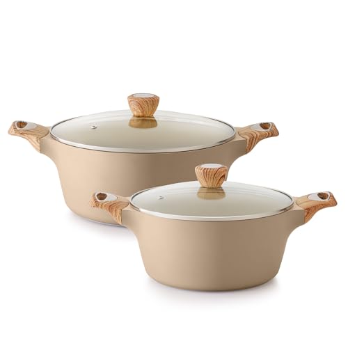 Ceramic Nonstick Pot (4.5 + 6.6 Quarts / Ceramic Taupe)
