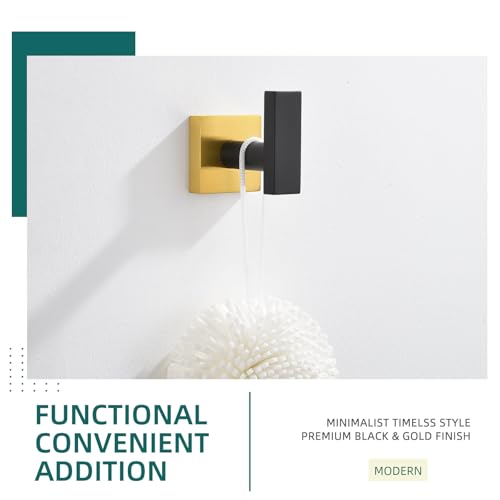 Towel Hook Black and Gold (Black & Gold)