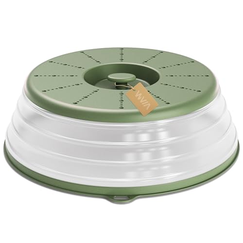 Microwave Splatter Cover Vented for Food with Hook Hole (Green / M(11"x3.26")-Pack of 1)