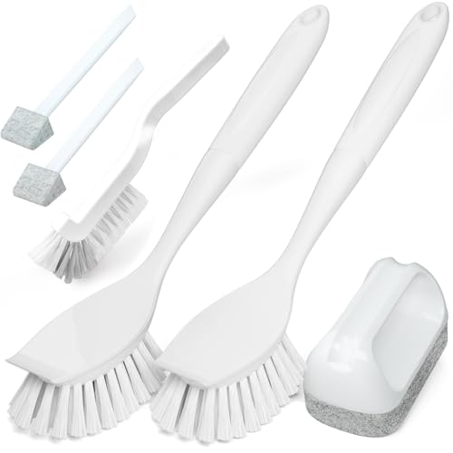 Dish Brush Cleaning Brush Set for Cleaning Groove Gap (White)