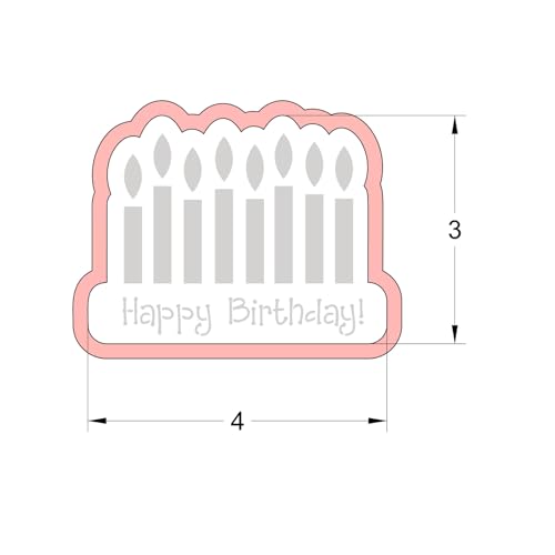 Cookie Cutter and Stencil Bundle Royal Icing Cookies Stencils Paint Your Own Biscuit Bakery Starter Kits Royal Icing Fondant Cutters Birthday Wedding Holiday Cookies Painting Coloring Pages Comb (Happy Birthday Candle)
