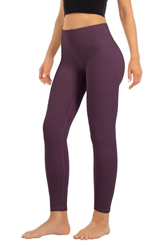 High Waist Butt Lifting Leggings for Women Buttery Soft Breathable Yoga Pants with Hidden Pocket Tummy Control Gym Maroon (Large / Maroon)
