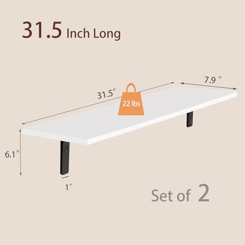 Long Wall Shelves (White / 31.5 Inch)