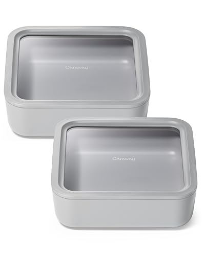 2 Piece Glass Food Storage Set with Lids (Gray / 10 Cup Food Storage (2x))