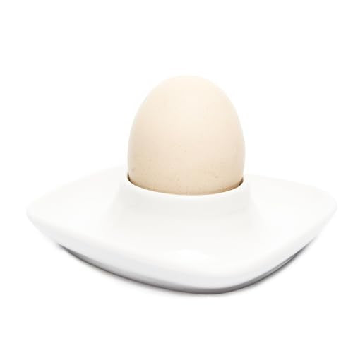 Ceramics White Egg Cups for Hard Boiled Eggs Set 6pcs