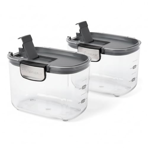 International ProKeeper+ Clear Plastic Airtight Food Baker's Kitchen Storage Organization Container Canister Set with Magnetic Accessories (2- Piece Set)