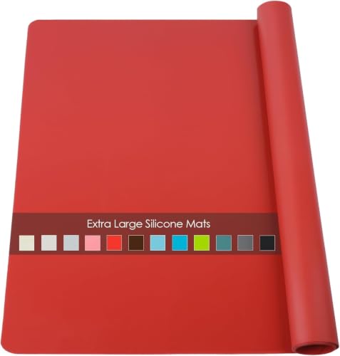 Extra Large Silicone Mats for Kitchen Counter (06-red / 27.6"L x 16"W)