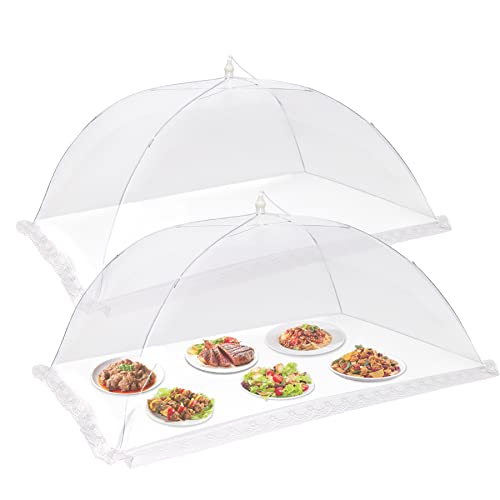 2 PCS Extra Large Food Covers Nets for Outside（40"X24"）umbrella Mesh Screen Covers for Outside Pop (Large)