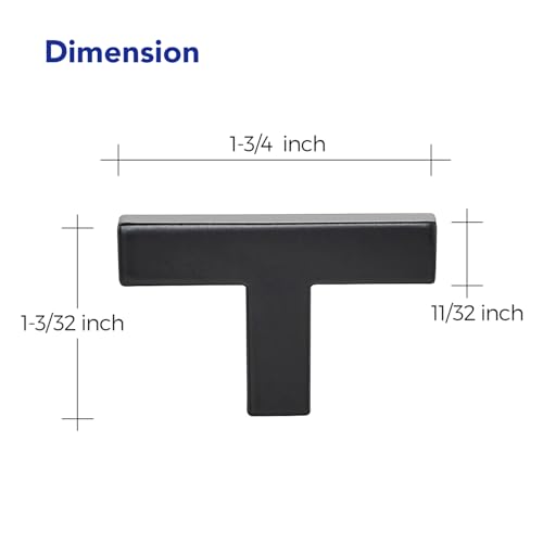 Matte Black Cabinet Handles Solid Cabinet Pulls Single Hole 30 Pack (Black / Single Hole)