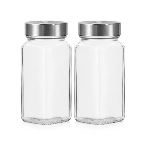 2pcs Spice Jars (Stainless Steel Lids / 2pcs)