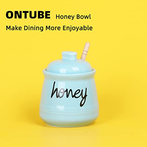 Honey Jar with Dipper and Lid (Turquoise)